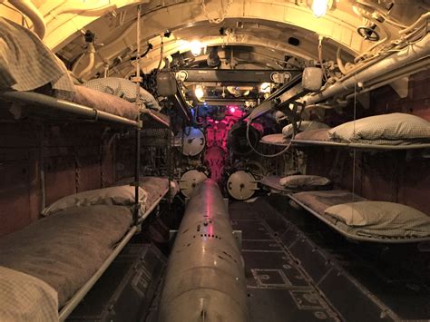 Forward torpedo room and bunks in U-505, Chicago Museum of Science and ...