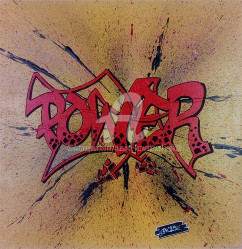 Tableau Graffiti-Art "Power" Toile 40X40, 绘画 由Pascal Kowalewski (PK29) | Artmajeur