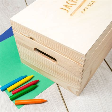 Personalised Engraved Children's Art And Craft Box By Dust and Things