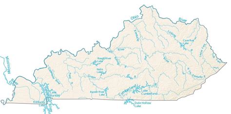 Kentucky Lakes and Rivers Map - GIS Geography