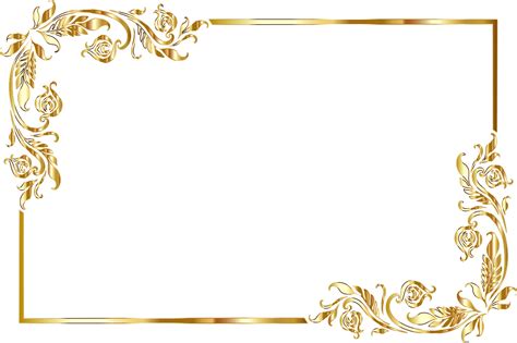 Golden Frame Elegant Design with Decorative Border PNG Cutout | PNG All