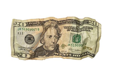 Twenty Dollar Bill Crumpled 1 Photograph by John Brueske