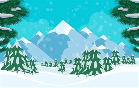 Vector Winter Landscape Illustration 192822 Vector Art at Vecteezy