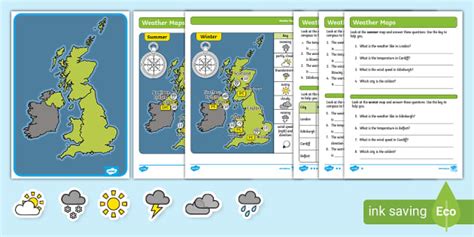 Weather Maps Pack with Symbols - Twinkl - Geography - Twinkl