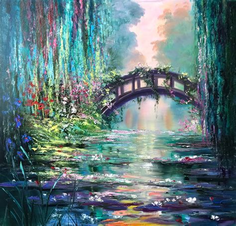 Claude Monet Painting on Canvas japanese Bridge - Etsy UK