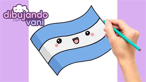 COMO DIBUJAR BANDERA ARGENTINA KAWAII - DIBUJOS FACILES PARA COLOREAR ...