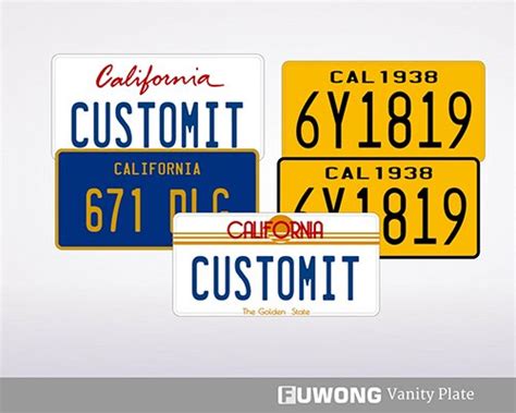 California personalized license plate | Fuwong® Front License Plates