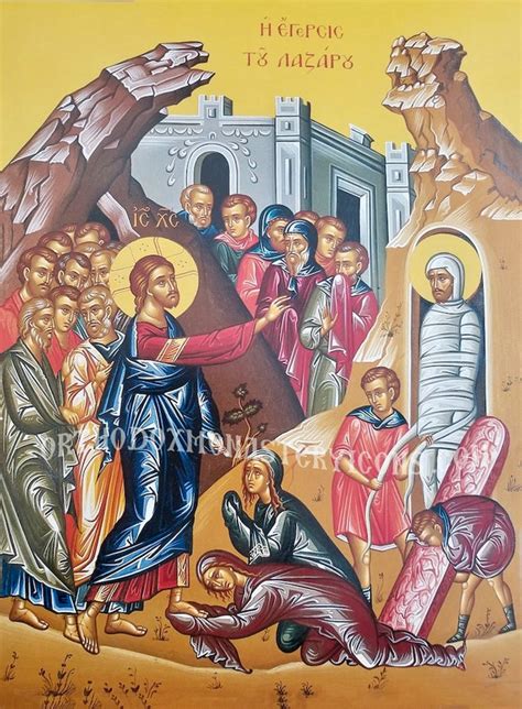 Greek orthodox icon of the Raising of Lazarus (3) – orthodoxmonasteryicons.com