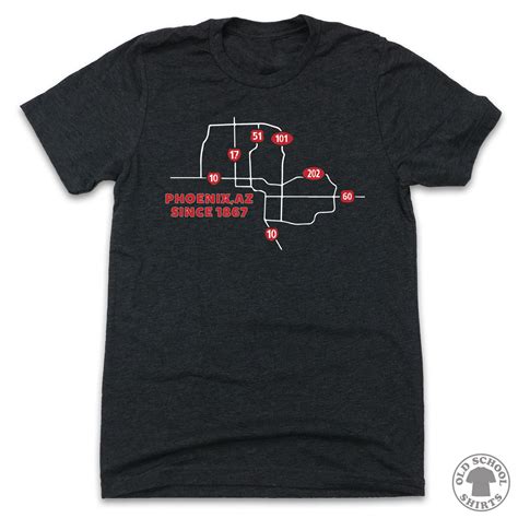Phoenix, Arizona Road Map | Vintage Apparel | Old School Shirts – OldSchoolShirts.com