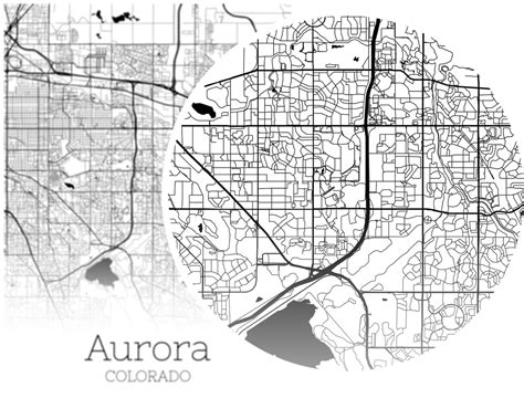 Aurora Map INSTANT DOWNLOAD Aurora Colorado City Map | Etsy