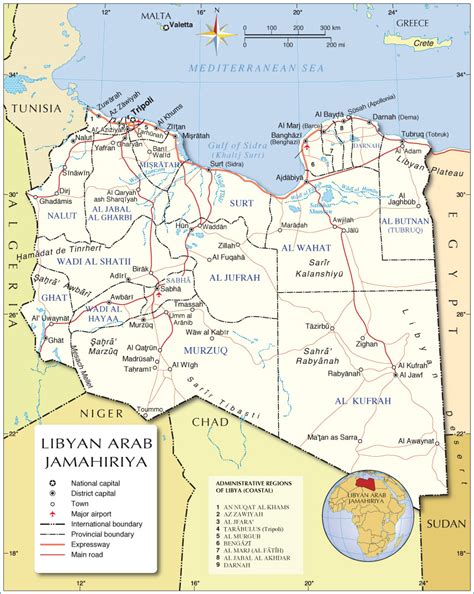 Administrative Map of Libya - Nations Online Project