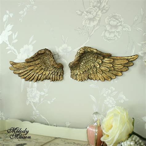 Pair of Small Wall Mounted Gold Angel Wings Gorgeous wall mountable golden angel wings with ...