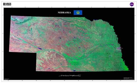 The Nebraska Satellite Imagery State Map Poster in 2021 | Map poster ...