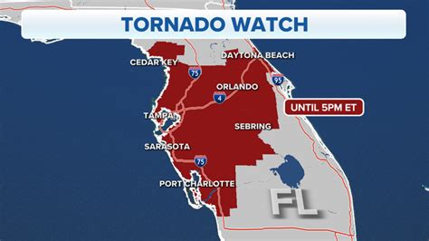 Tornado Watch issued in Florida as severe storm threat shifts to Southeast from Florida to ...