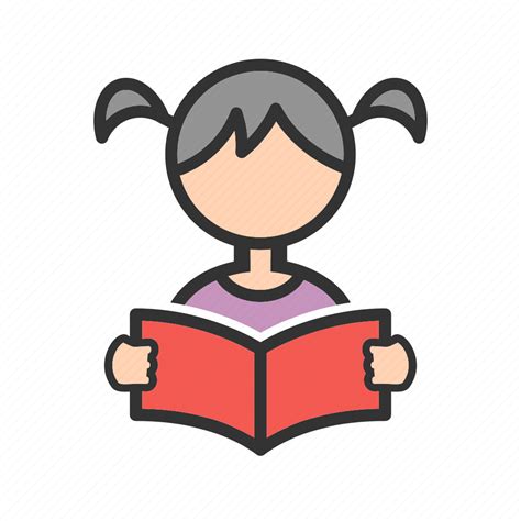 Book, child, cute, education, girl, reading, student icon - Download on Iconfinder