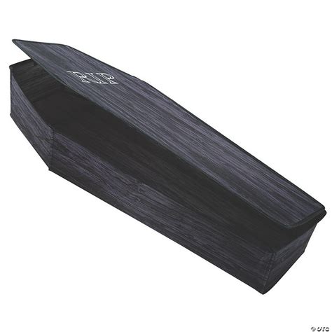 60" Wooden-Look Black Coffin With Lid Halloween Decoration | Oriental Trading