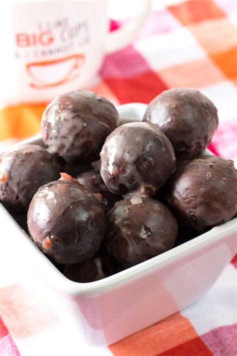 Cherry Glazed Chocolate Donut Holes – Cake 'n Knife