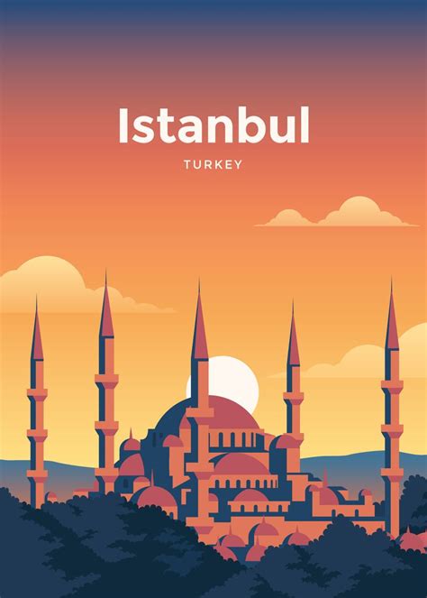 'Istanbul Travel Poster' Poster by Corvin Travel Posters | Displate | Travel posters, Travel ...