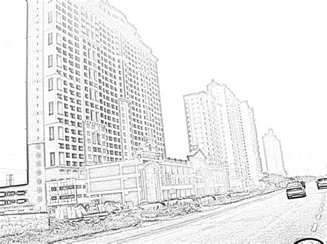 Stock Pictures: Sketches of high-rise apartments
