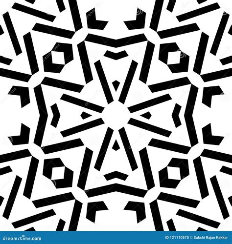 Black and White Repeat Seamless Pattern and Vector Image Stock Vector - Illustration of white ...