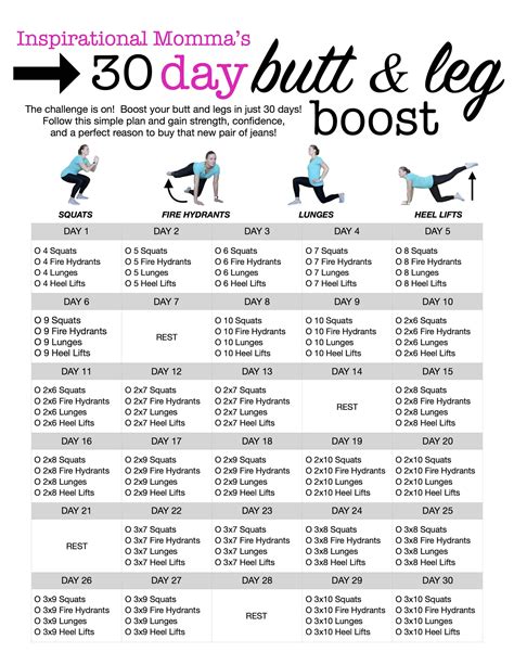 30 Day Workout Challenge Printable - Printable Templates