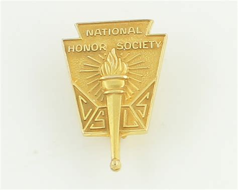 National Honor Society Pin - Vintage 10K Yellow Gold Educational Badge ...