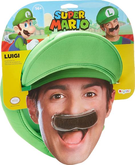 Amazon.com: Disguise mens Super Mario Bros. Luigi Adult Hat & Mustache ...