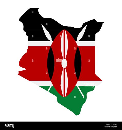 map of Kenya with flag inside. Kenya map illustration Stock Photo - Alamy