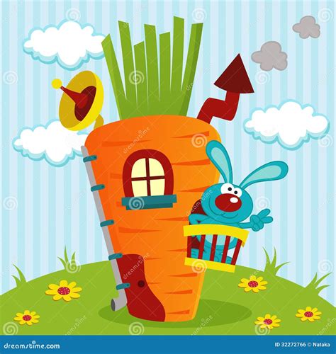 Rabbit In House Of Carrots Royalty Free Stock Image - Image: 32272766