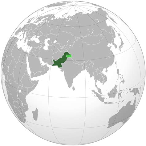 Location of the Pakistan in the World Map