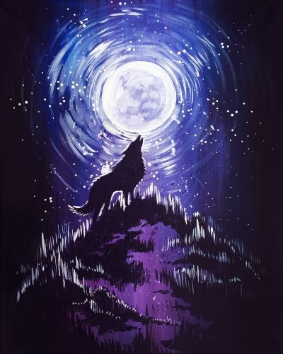 Painting Of Wolf Howling At The Moon ~ Howling Moonlight Wolvden | Bodegawasuon