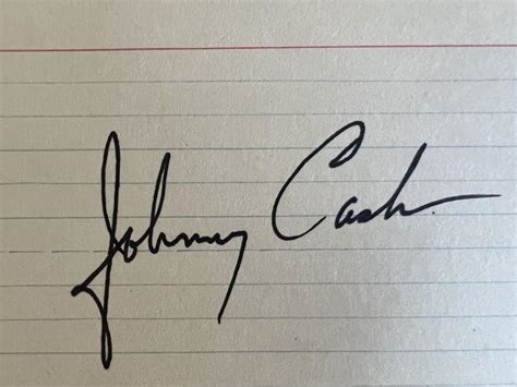 Johnny Cash signature. | EstateSales.org