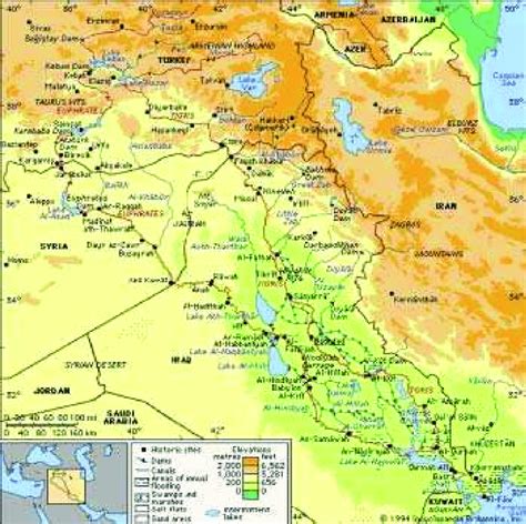 Tigris And Euphrates River Basins Elevation