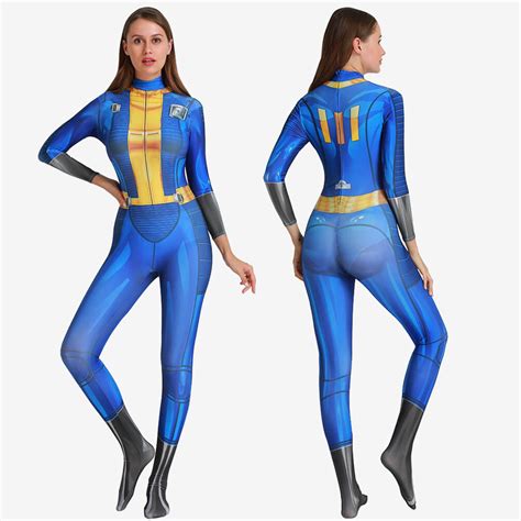 Fallout 4 Vault Suit Cosplay Costume Bodysuit Suit Jumpsuits Halloween ...