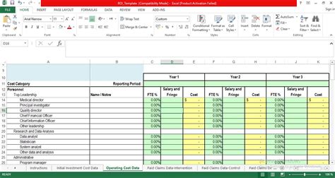 Roi Template In Excel