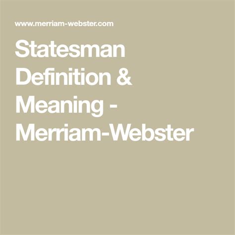 Statesman Definition & Meaning - Merriam-Webster | Word definitions, Definitions, Spelling words