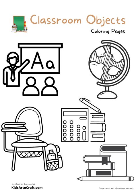 Classroom Objects Coloring Pages