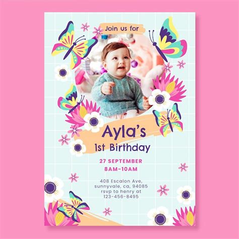 First birthday invitation Vectors & Illustrations for Free Download ...