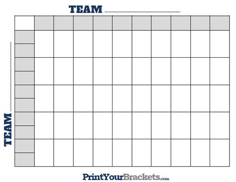 Printable NCAA 50 Square Grid Office Pool Basketball