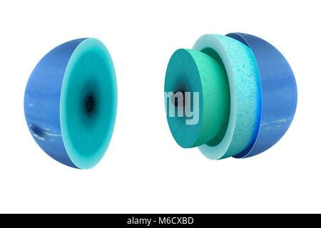 Diagram showing the theoretical interior of the ice giant planet Uranus ...