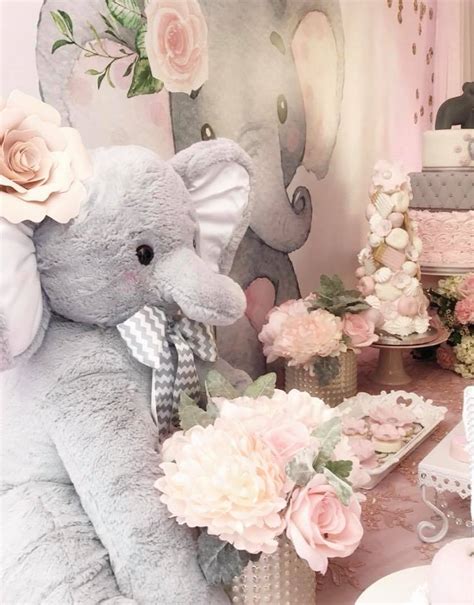 Pink And Gray Elephant Baby Shower - Baby Shower Ideas - Themes - Games