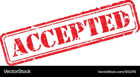 Accepted rubber stamp Royalty Free Vector Image