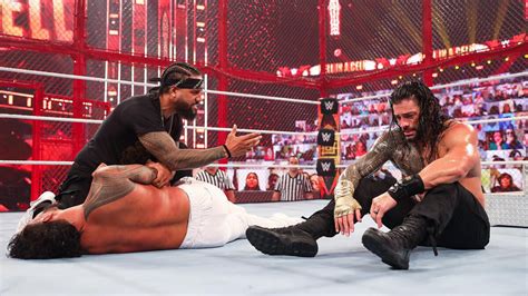 Roman Reigns breaks down over brutality to Jey Uso: WWE Hell in a Cell 2020 (WWE Network ...