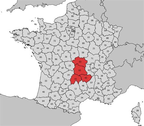 Auvergne France Map