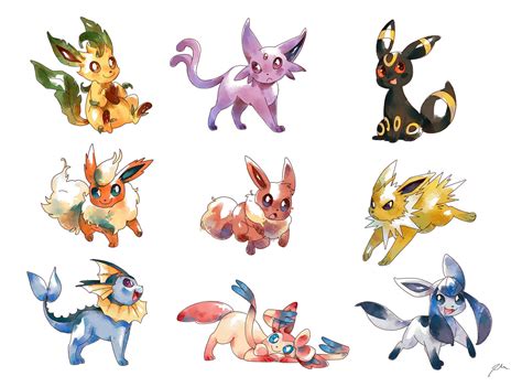 Eeveelutions by bluekomadori on DeviantArt