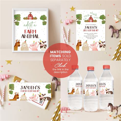 Printable Farm Animals Happy Birthday Banner Template Instant - Etsy