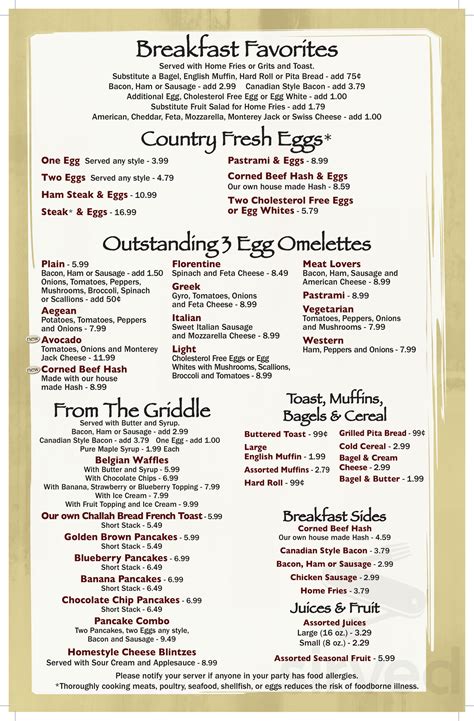 Valley Diner Restaurant menu in Derby, Connecticut, USA