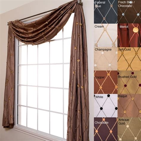 Scarf valence | Scarf valance, Living room windows, Curtains