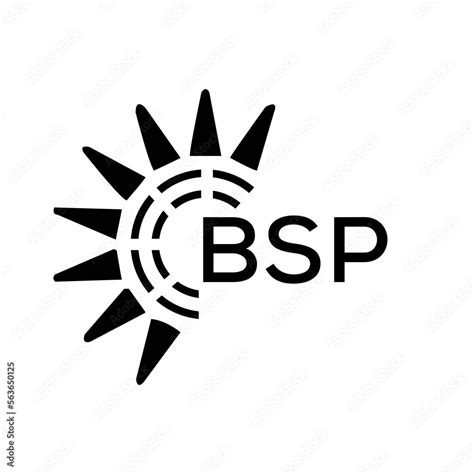 BSP letter logo. BSP image on white background and black letter. BSP ...