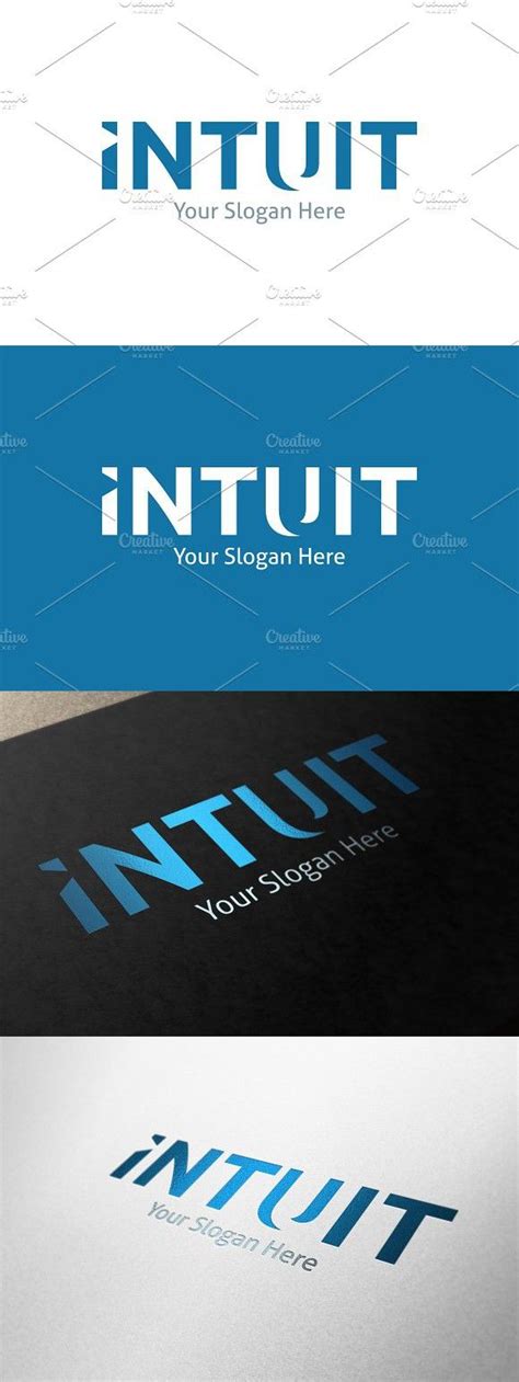 the logo for intutt is shown in three different colors and font options ...